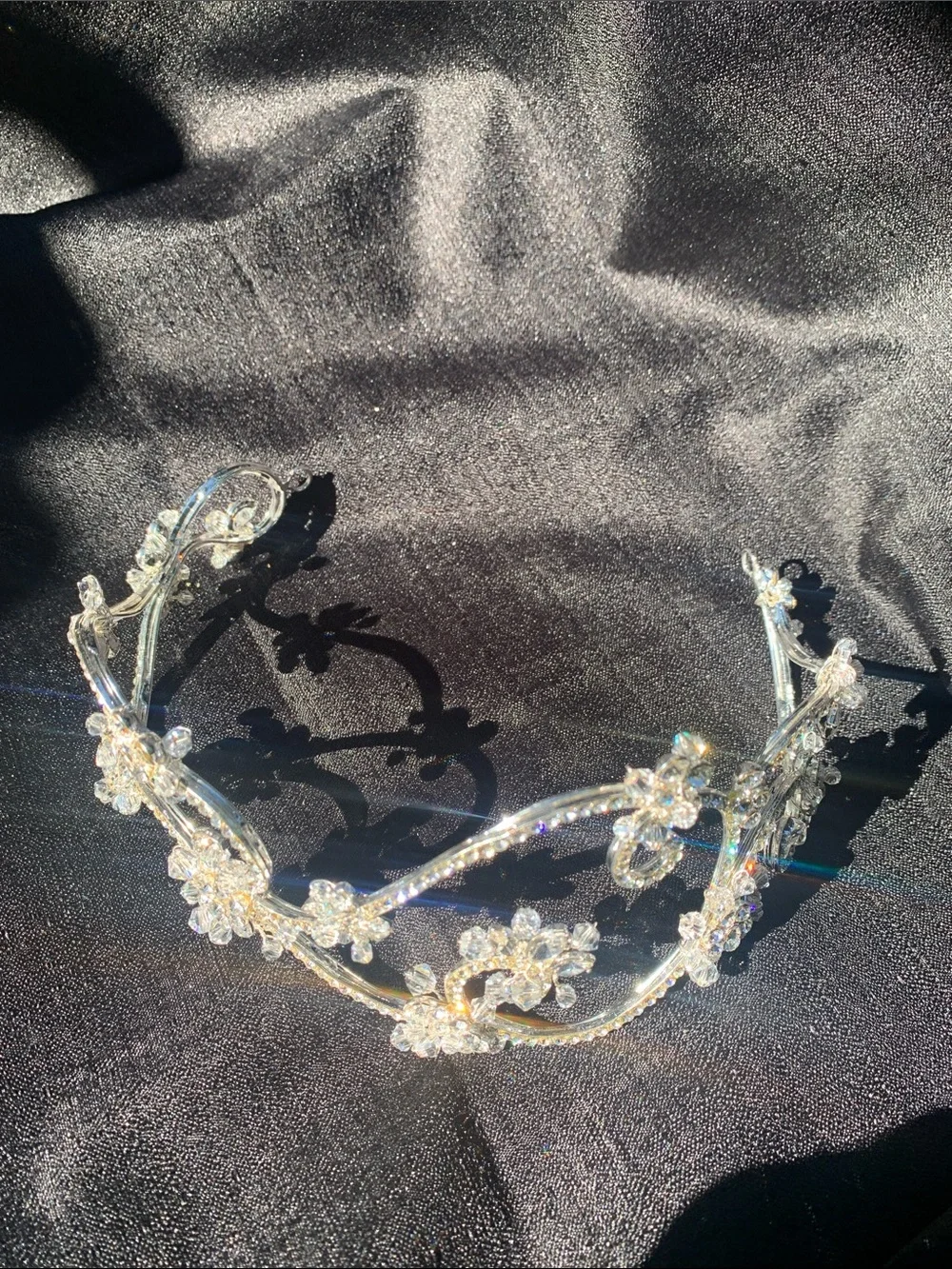 Crystal Floral RHINESTONE Hair Vine Tiara - Elegant Women's Hair Accessory